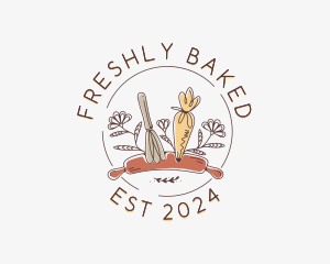 Baking Whisk Rolling Pin logo design