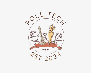 Baking Whisk Rolling Pin logo design