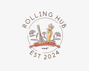 Baking Whisk Rolling Pin logo design