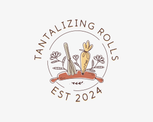 Baking Whisk Rolling Pin logo design