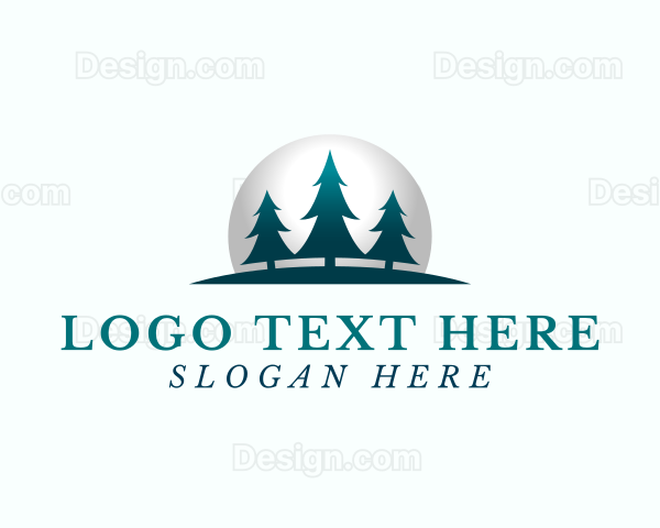 Eco Pine Tree Forest Logo