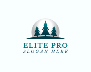 Eco Pine Tree Forest Logo