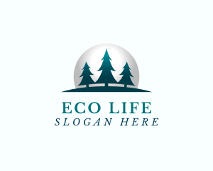 Eco Pine Tree Forest logo design