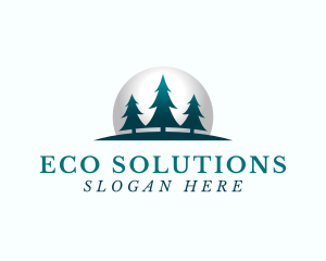 Eco Pine Tree Forest logo design