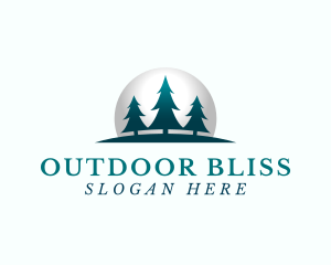 Eco Pine Tree Forest logo design