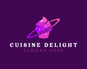 Starry Cupcake Orbit logo design