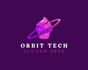 Starry Cupcake Orbit logo design