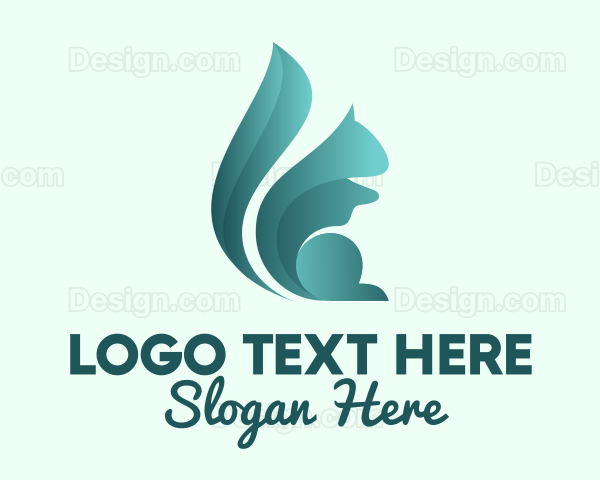 Minimalist Turquoise Squirrel Logo