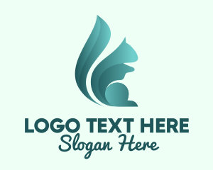 Minimalist Turquoise Squirrel  logo