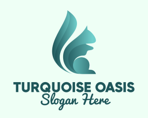 Minimalist Turquoise Squirrel  logo