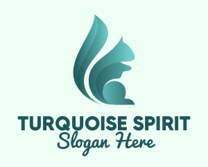 Minimalist Turquoise Squirrel  logo