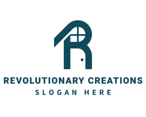 House Structure Letter R logo design