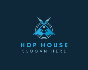 House Pressure Washer Cleaning logo design