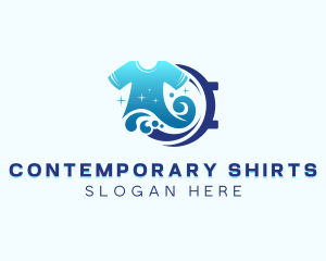 Washing Shirt Laundromat logo design