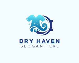 Washing Shirt Laundromat logo design