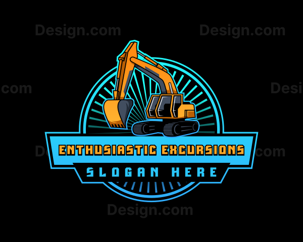 Excavator Machinery Miner Logo