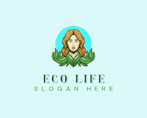 Woman Leaf Wellness logo design