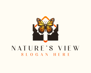 Monarch Butterfly Insect logo design