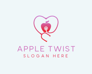 Stethoscope Apple Heart logo design