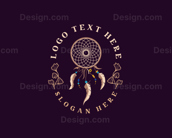 Native Dream Catcher Decoration Logo