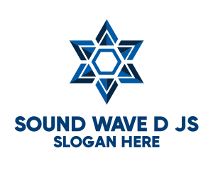 Geometric Star Of David logo design