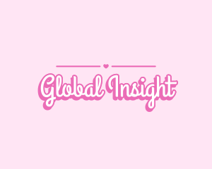 Girly Heart Script Logo