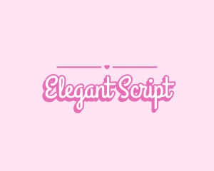 Girly Heart Script logo design