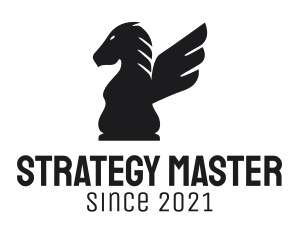 Winged Chess Horse  logo design