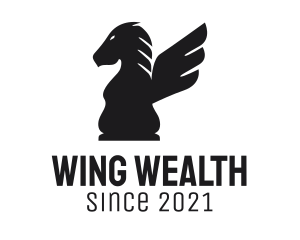 Winged Chess Horse  logo design