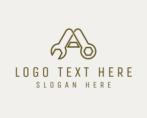 Industrial Wrench Letter A  logo
