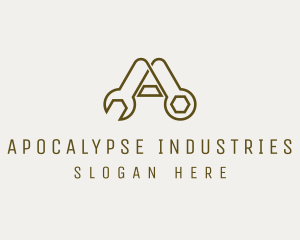 Industrial Wrench Letter A  logo design
