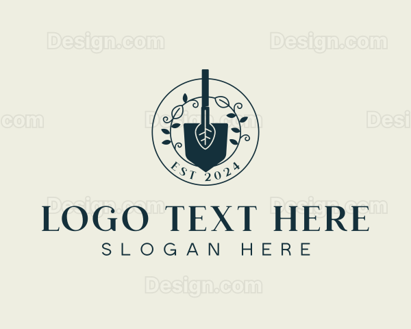 Garden Landscaping Shovel Logo