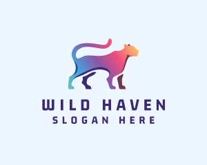 Gradient Wild Jaguar logo design