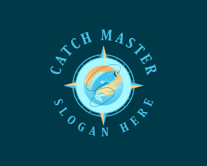 Fish Fishing Compass logo design