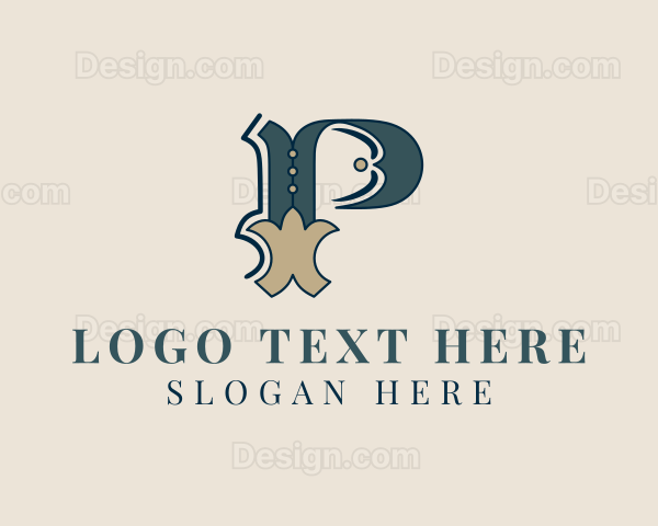 Fashion Designer Traditional Letter P Logo