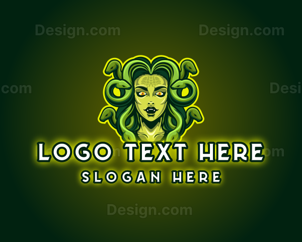 Mythical Medusa Snake Logo