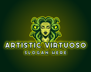 Mythical Medusa Snake logo design