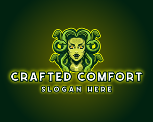 Mythical Medusa Snake logo design