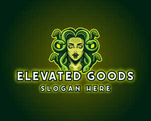 Mythical Medusa Snake logo design