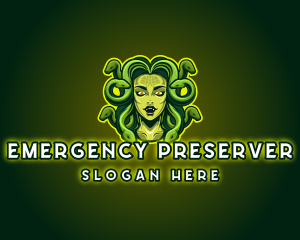 Mythical Medusa Snake logo design