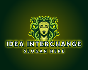 Mythical Medusa Snake logo design