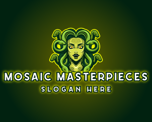 Mythical Medusa Snake logo design