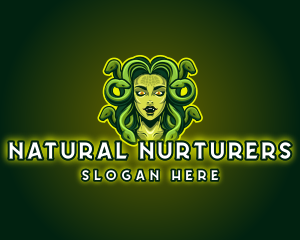 Mythical Medusa Snake logo design