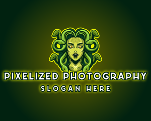 Mythical Medusa Snake logo design