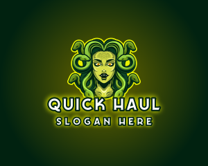 Mythical Medusa Snake logo design