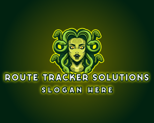 Mythical Medusa Snake logo design