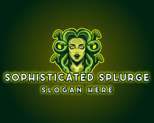 Mythical Medusa Snake logo design