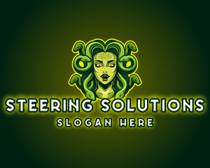 Mythical Medusa Snake logo design