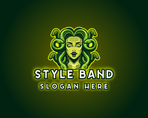 Mythical Medusa Snake logo design