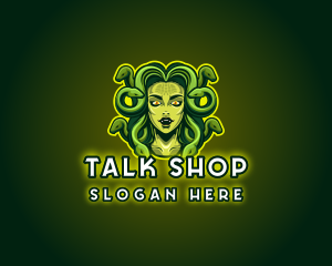 Mythical Medusa Snake logo design